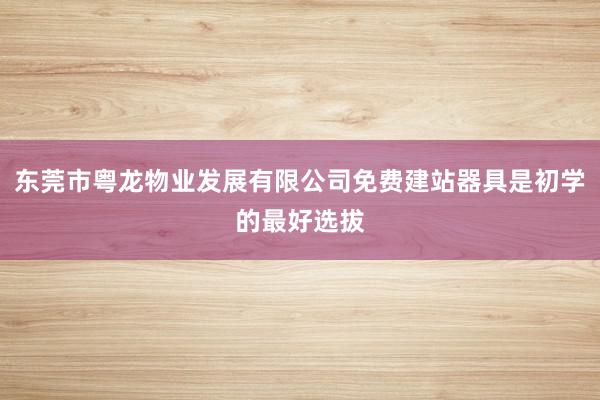 东莞市粤龙物业发展有限公司免费建站器具是初学的最好选拔