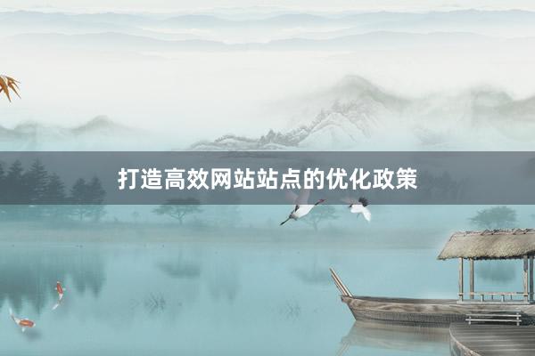 打造高效网站站点的优化政策