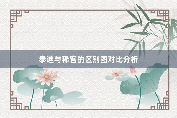 泰迪与稀客的区别图对比分析